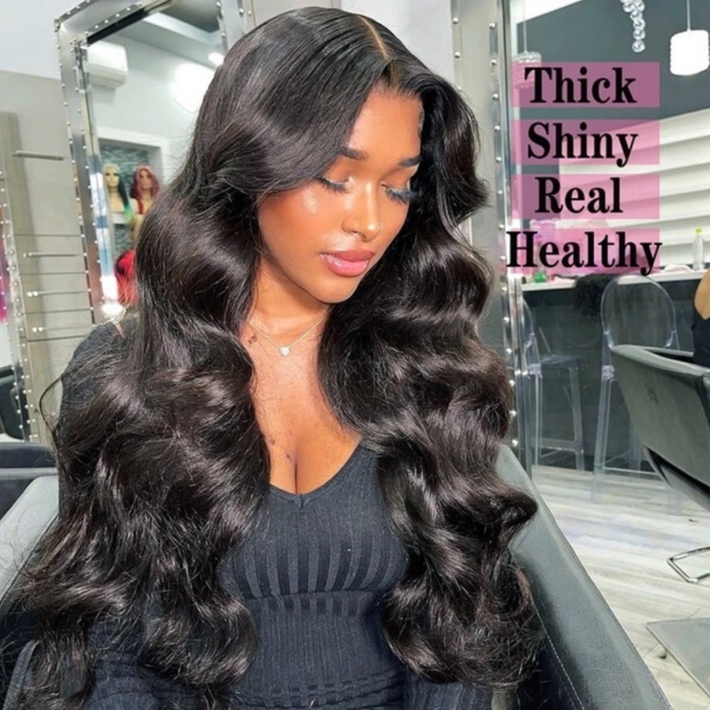 34” BLACK BODY LOOSE WAVY BEAUTIFUL Lace Wig NEW